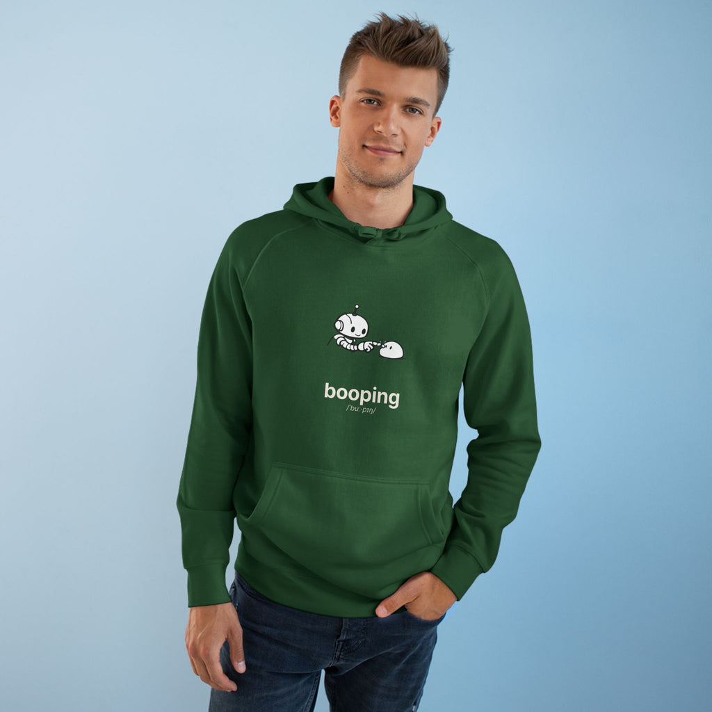 Booping Forest Green Hoodie — Cute Robot Boop Graphic