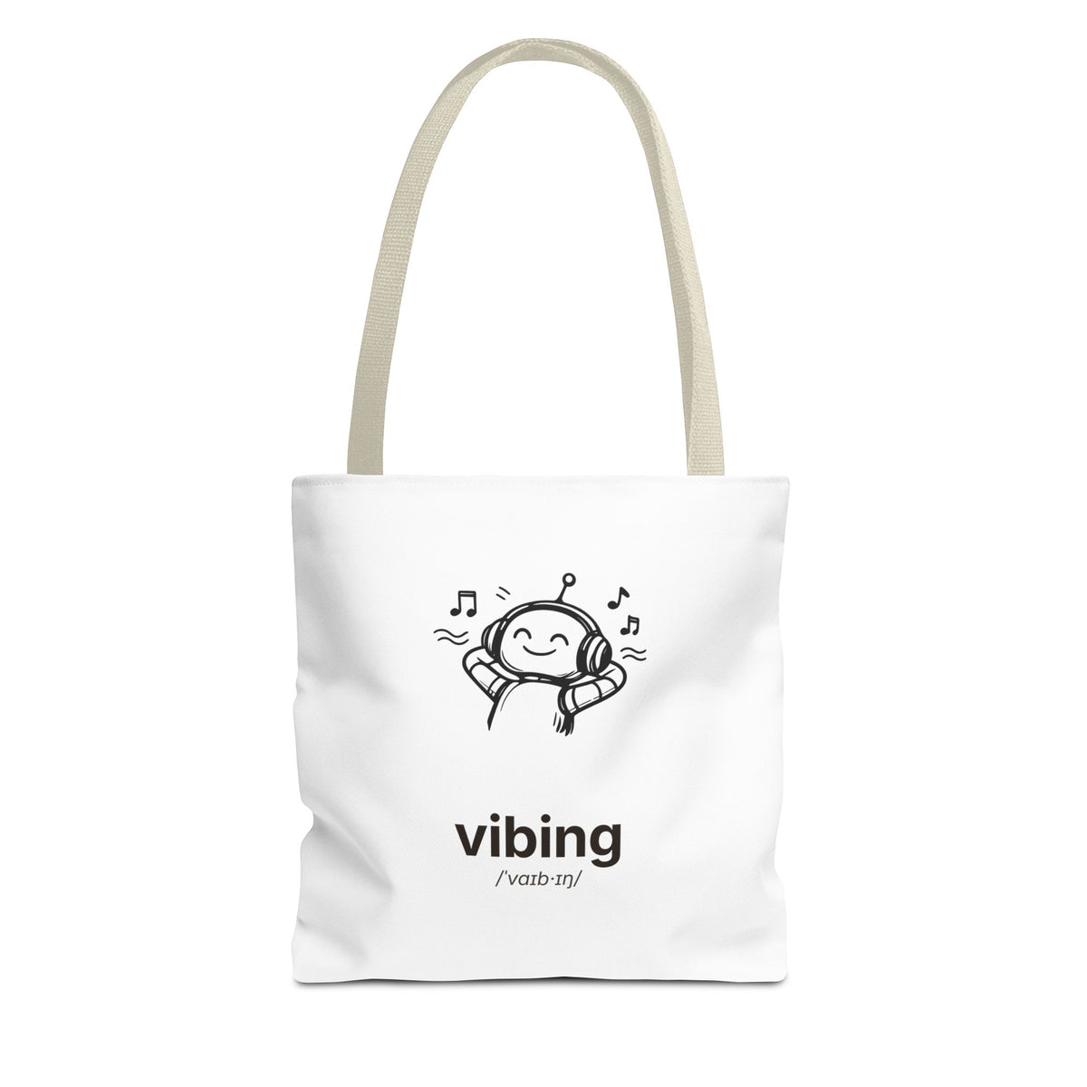 Vibing Tote Bag — Cute Music Headphones Illustration