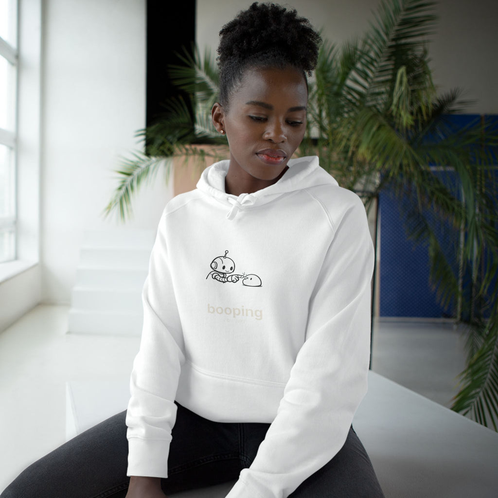 Booping Forest Green Hoodie — Cute Robot Boop Graphic
