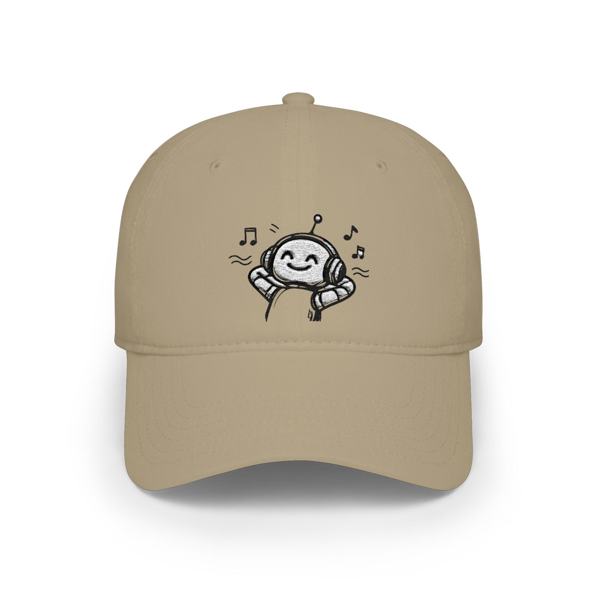Vibing Robot Baseball Cap — Embroidered Headphones Sketch Hat