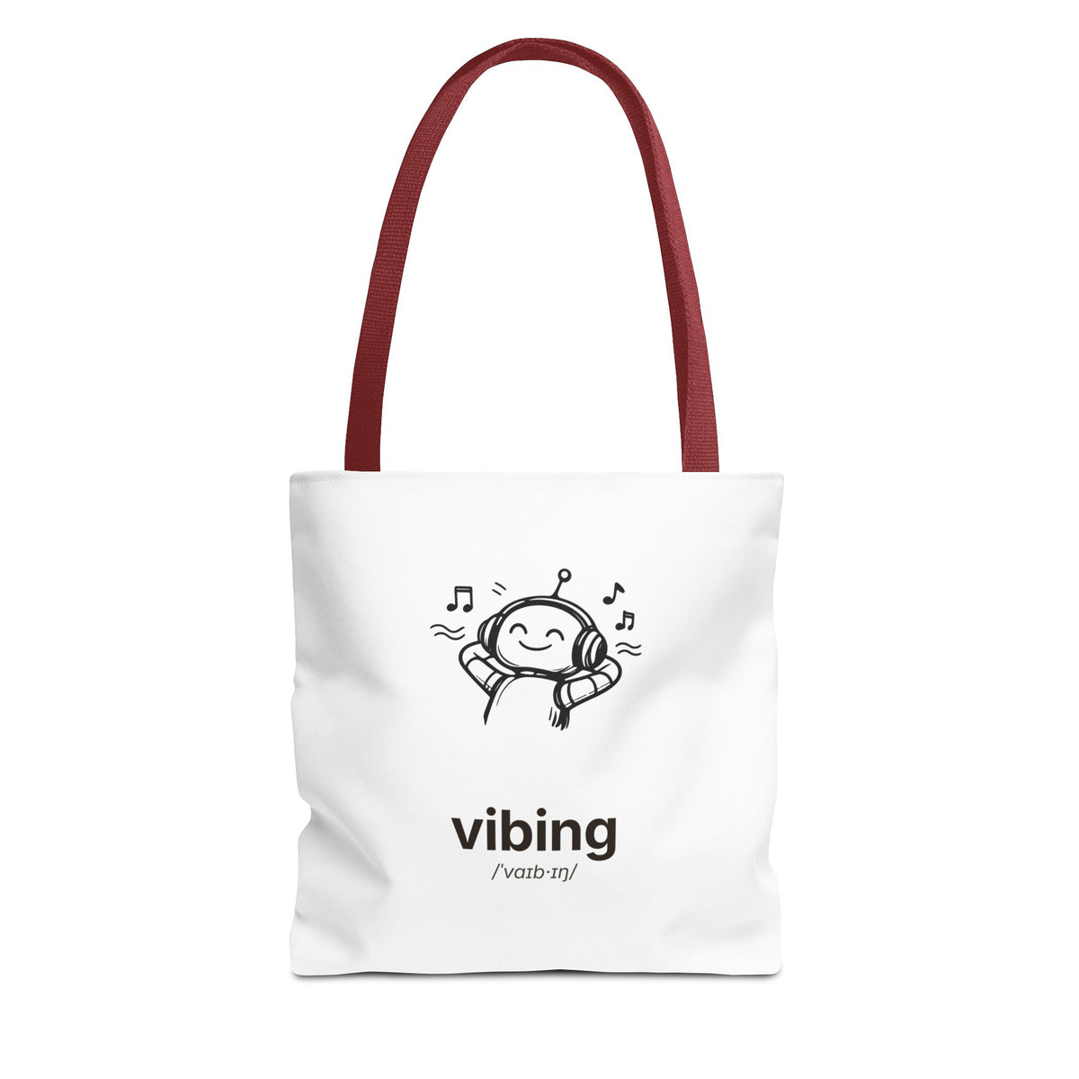 Vibing Tote Bag — Cute Music Headphones Illustration