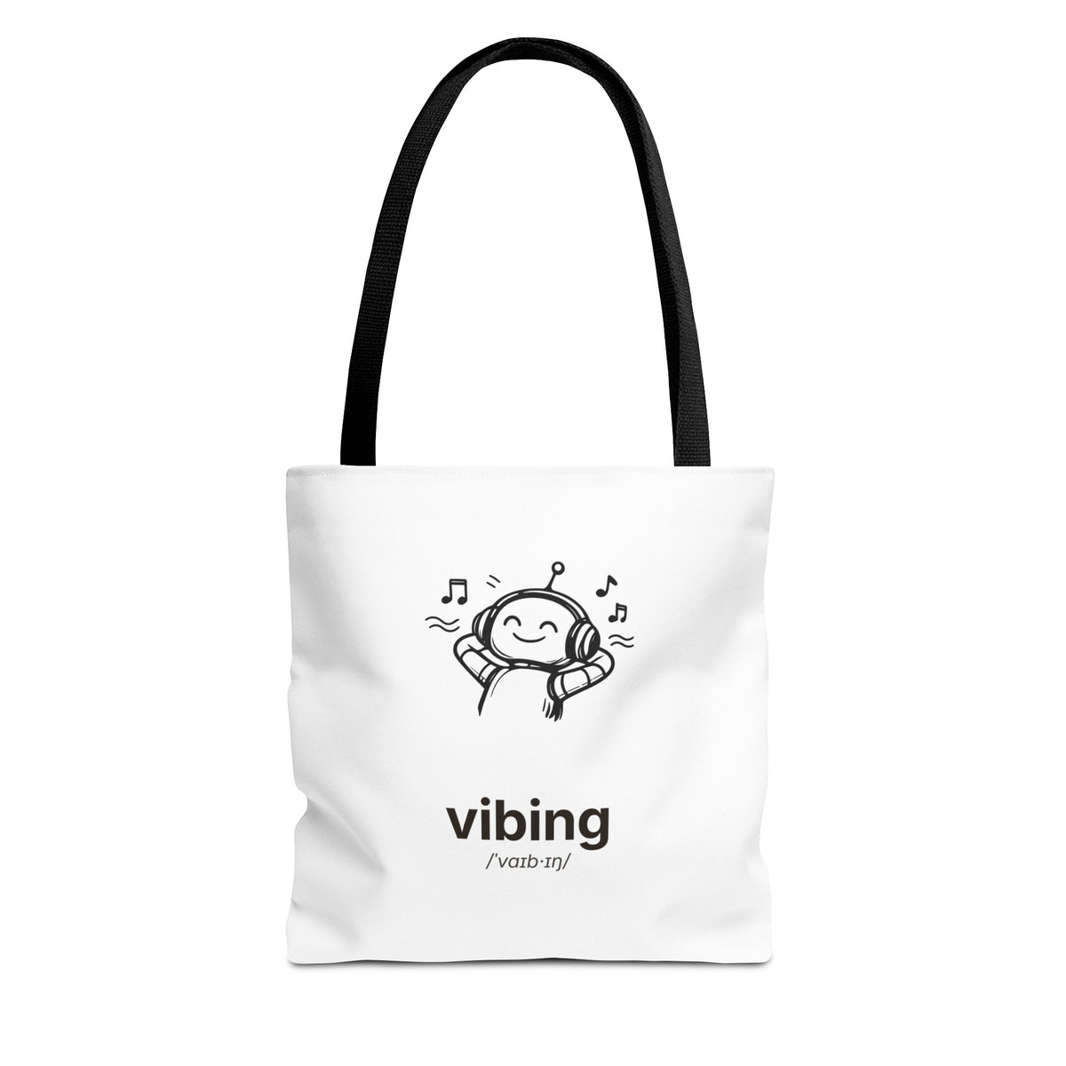 Vibing Tote Bag — Cute Music Headphones Illustration