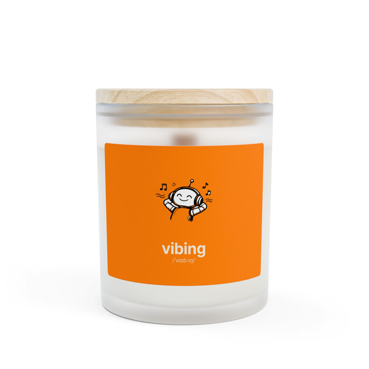 Vibing Orange Frosted Glass Candle — 11oz Scented Mood Candle