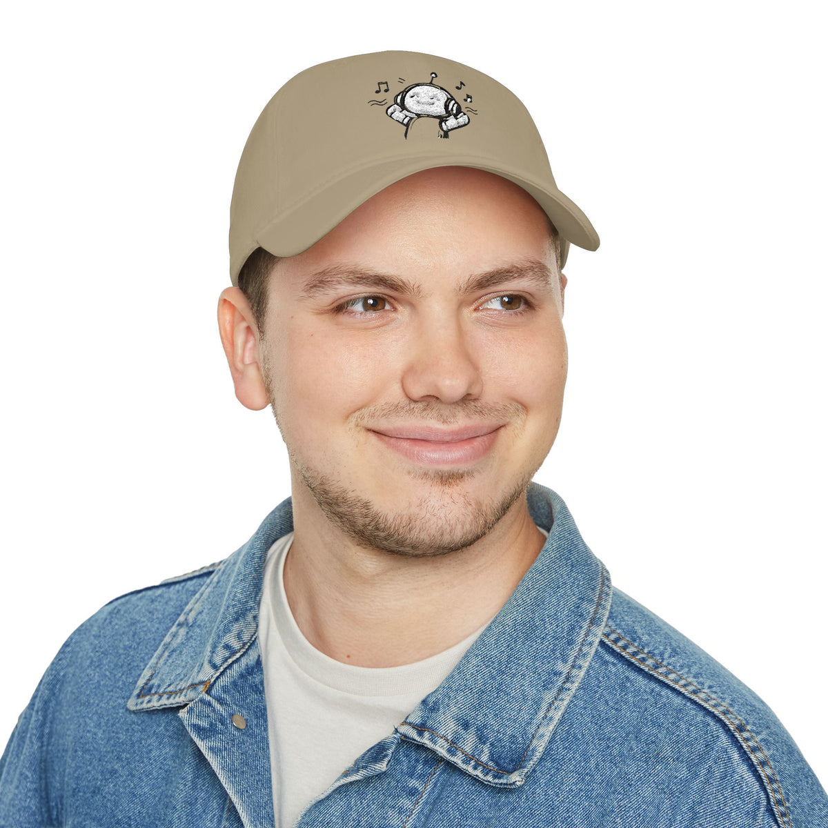 Vibing Robot Baseball Cap — Embroidered Headphones Sketch Hat