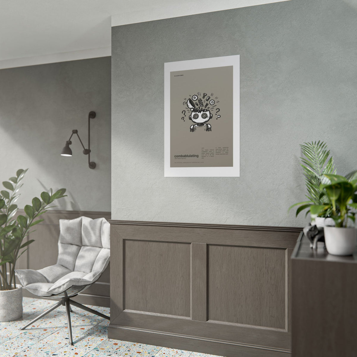Combablulating Claudizm Poster — Funny Robot Malfunction Wall Art