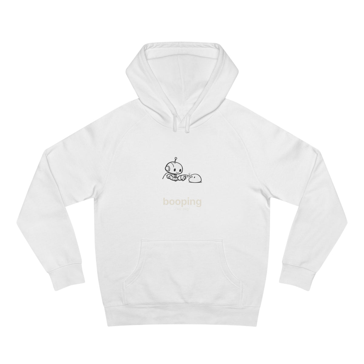 Booping Forest Green Hoodie — Cute Robot Boop Graphic