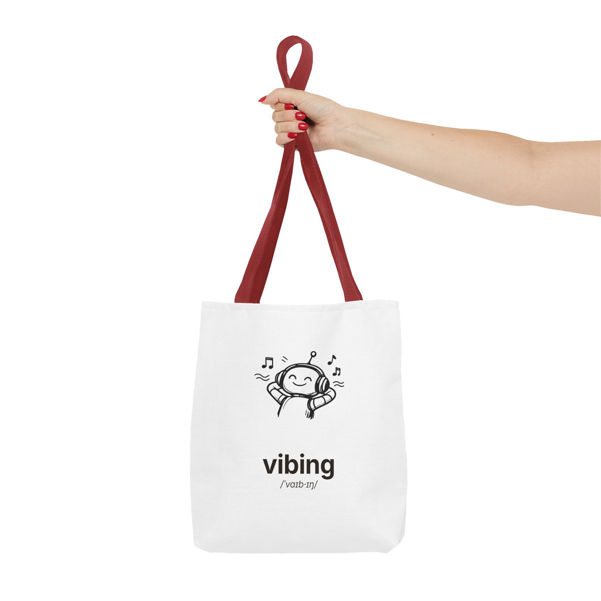 Vibing Tote Bag — Cute Music Headphones Illustration