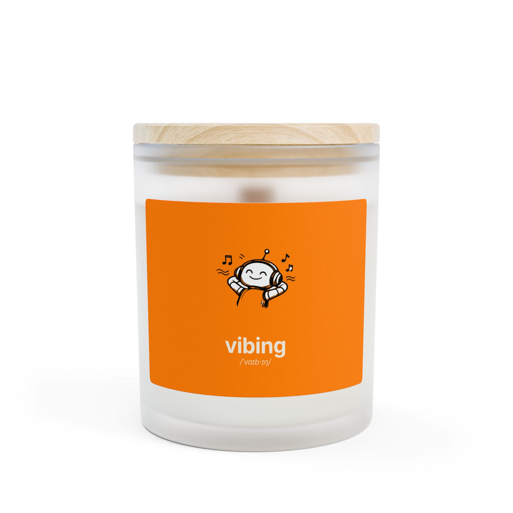 Vibing Orange Frosted Glass Candle — 11oz Scented Mood Candle