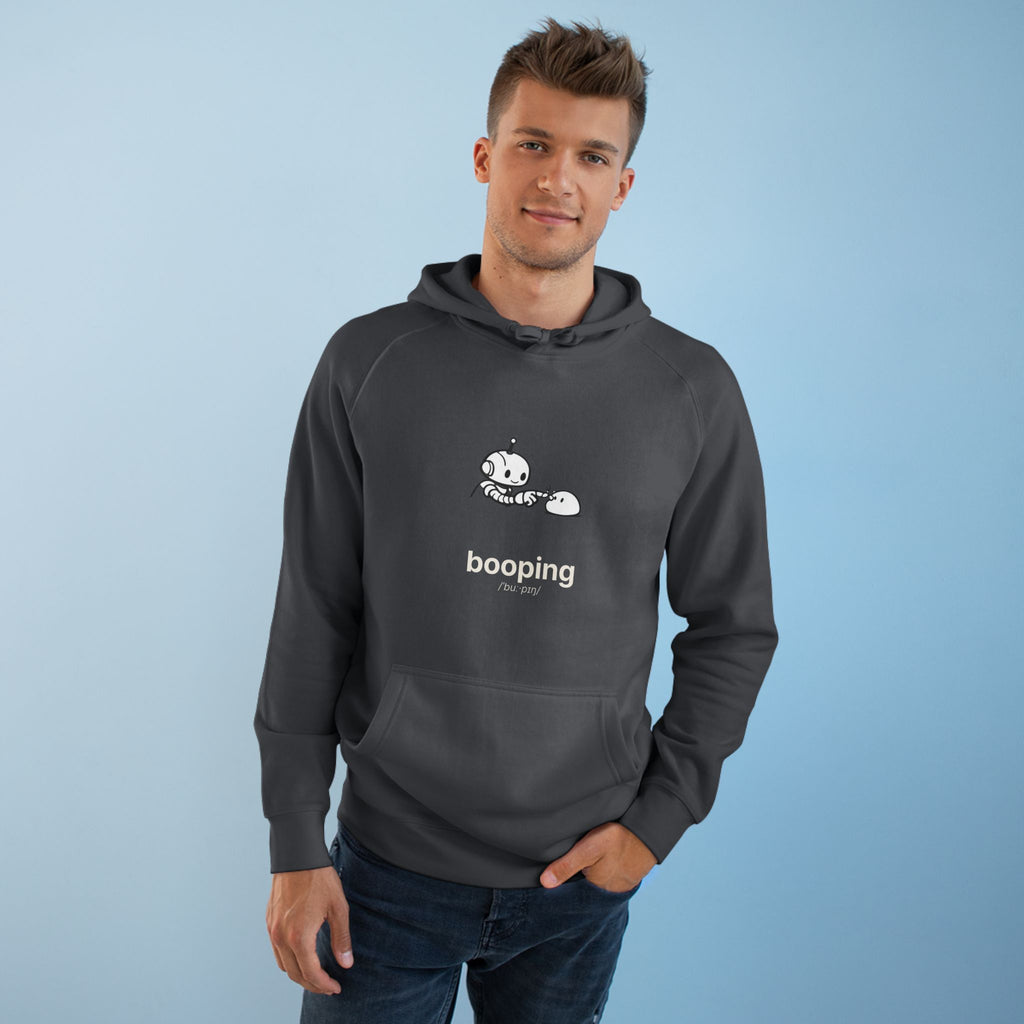 Booping Forest Green Hoodie — Cute Robot Boop Graphic