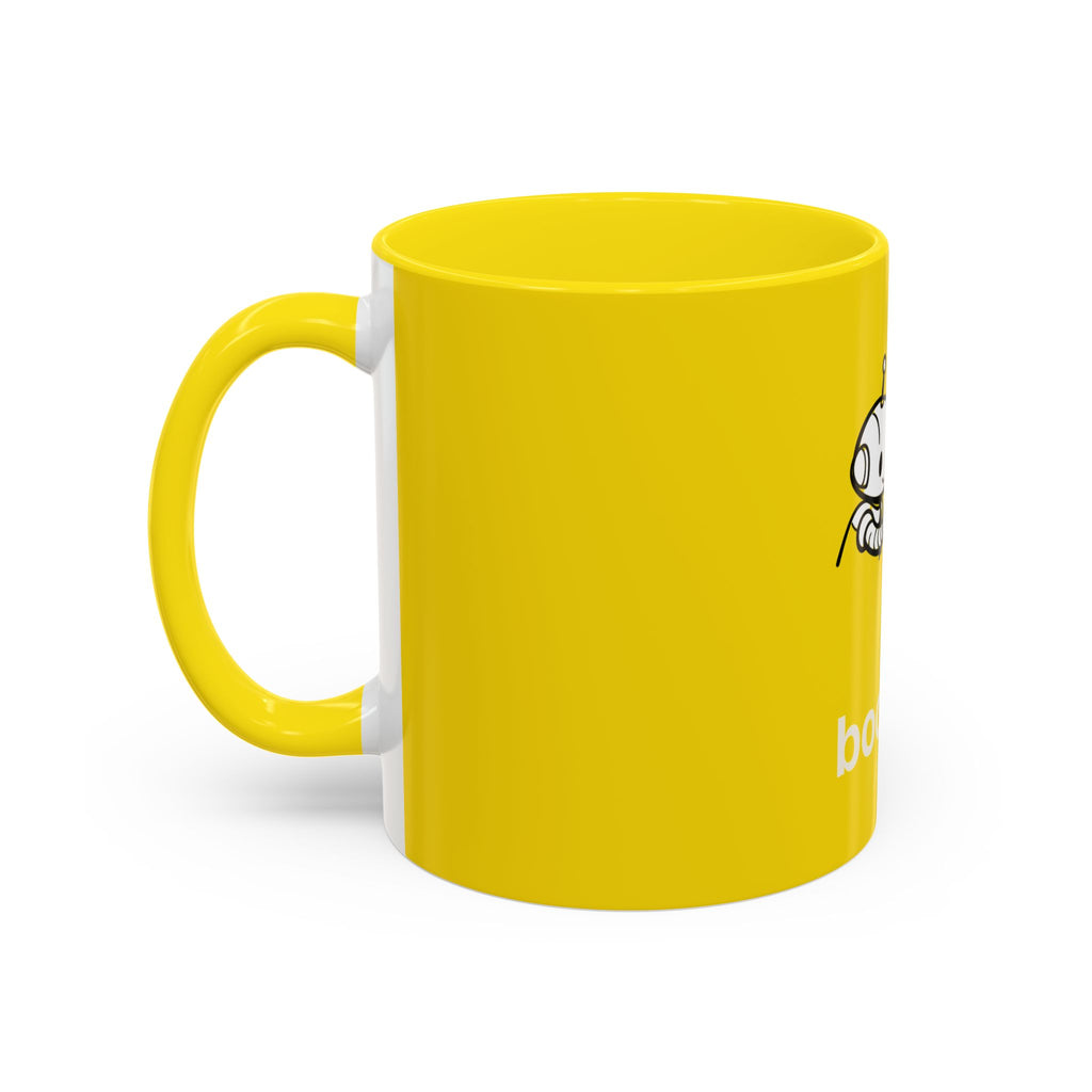 Booping Robot Yellow Coffee Mug — Cute Robot Boop Graphic (11/15 oz)