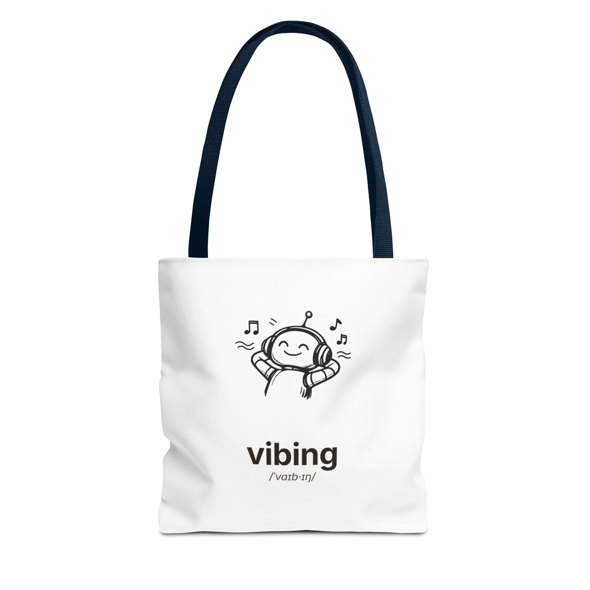 Vibing Tote Bag — Cute Music Headphones Illustration
