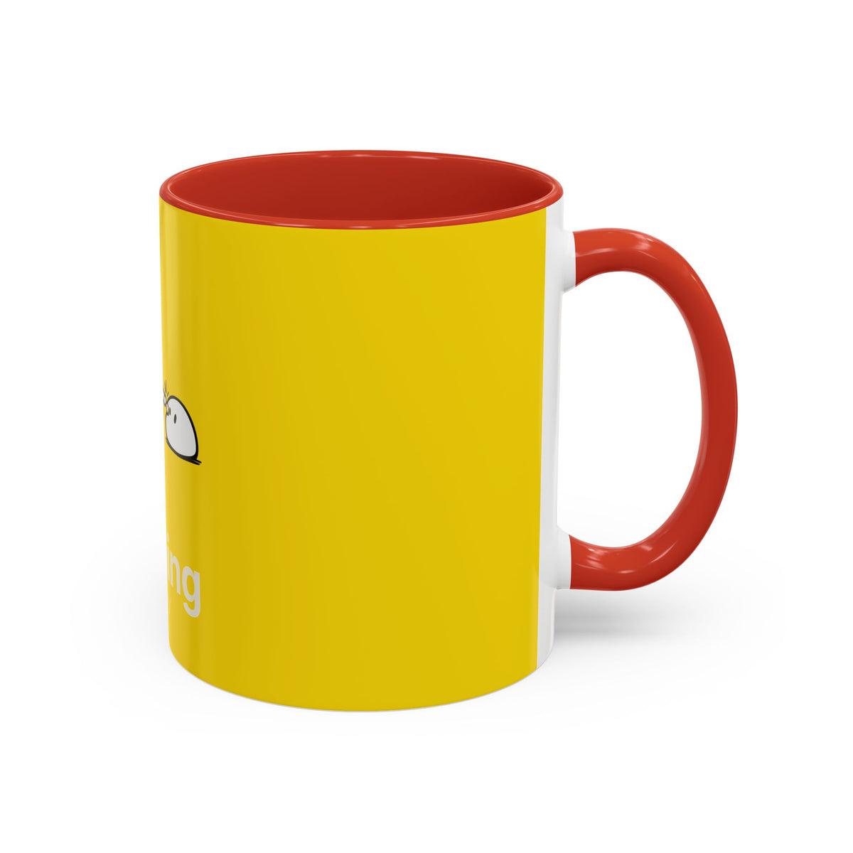 Booping Robot Yellow Coffee Mug — Cute Robot Boop Graphic (11/15 oz)