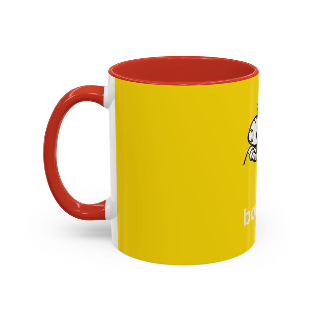 Booping Robot Yellow Coffee Mug — Cute Robot Boop Graphic (11/15 oz)