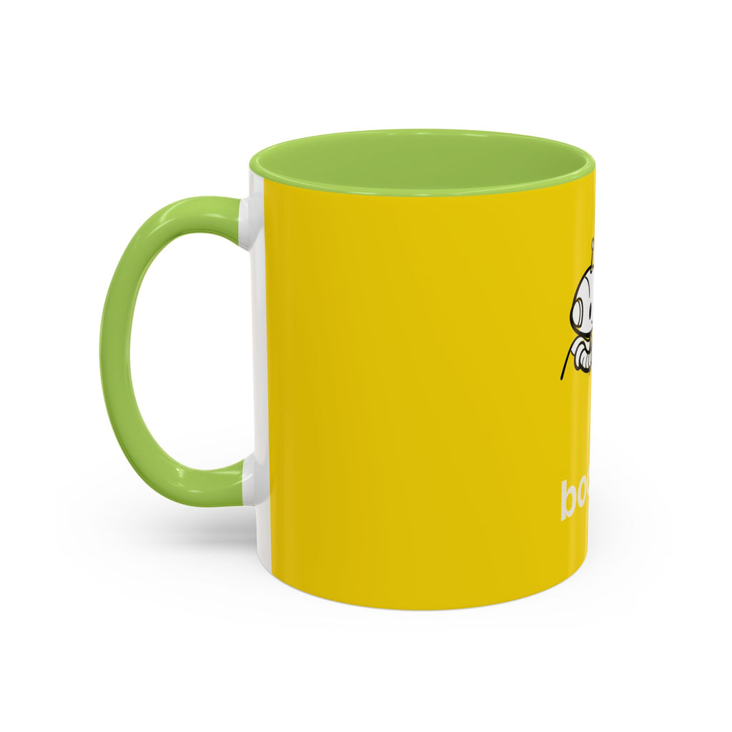 Booping Robot Yellow Coffee Mug — Cute Robot Boop Graphic (11/15 oz)
