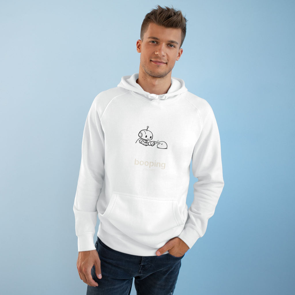 Booping Forest Green Hoodie — Cute Robot Boop Graphic