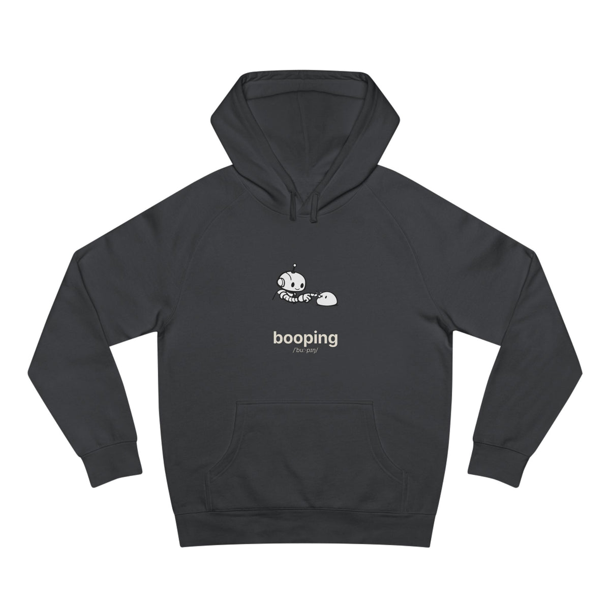 Booping Forest Green Hoodie — Cute Robot Boop Graphic