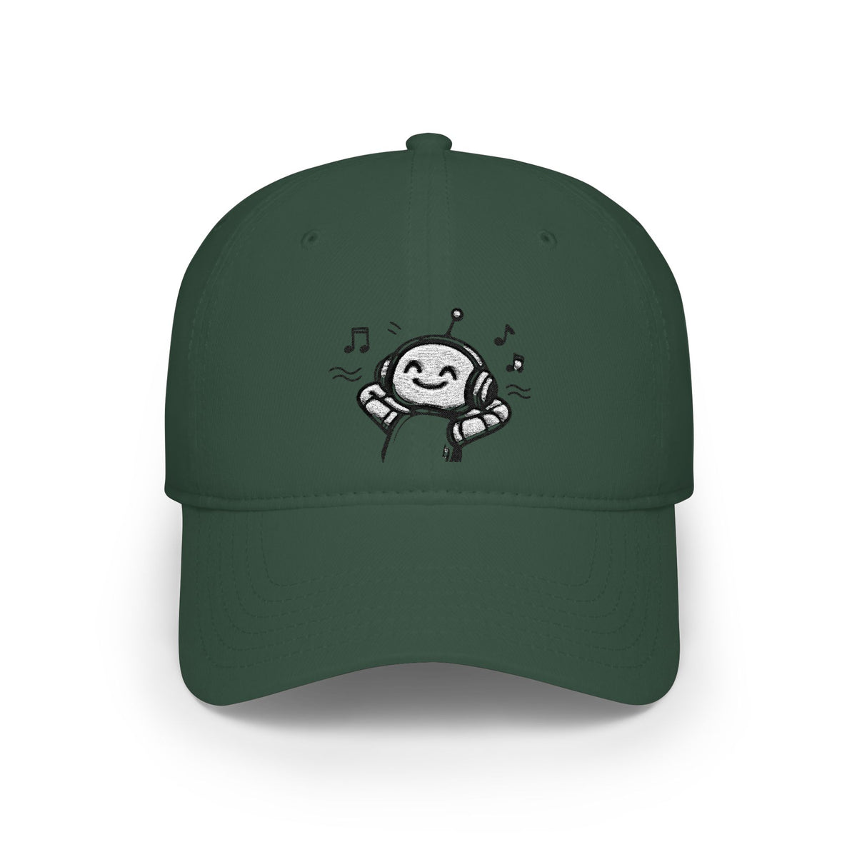 Vibing Robot Baseball Cap — Embroidered Headphones Sketch Hat
