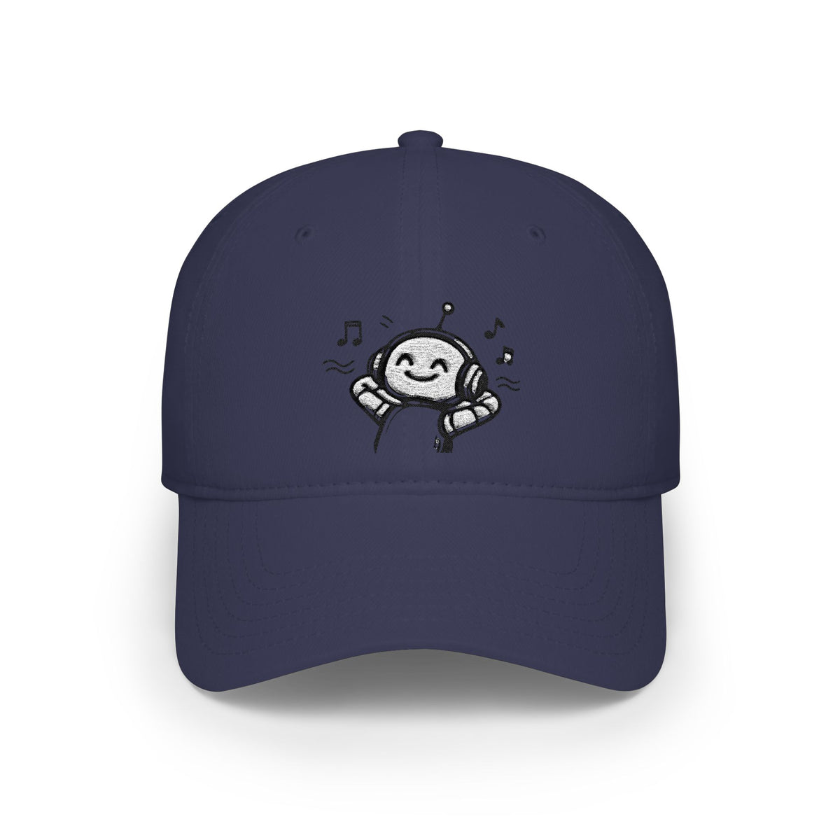 Vibing Robot Baseball Cap — Embroidered Headphones Sketch Hat