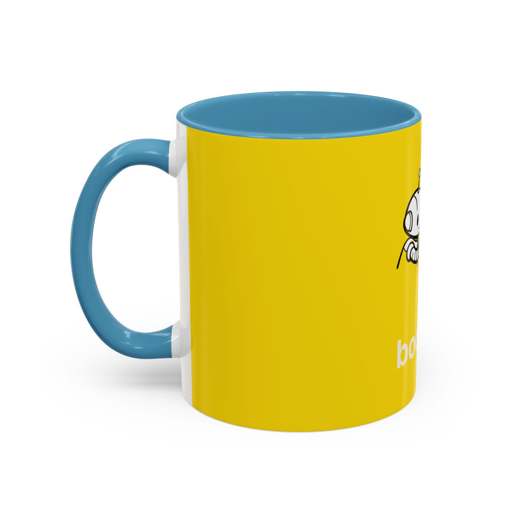 Booping Robot Yellow Coffee Mug — Cute Robot Boop Graphic (11/15 oz)