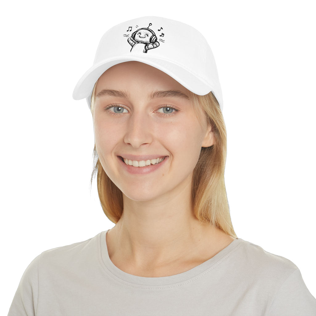 Vibing Robot Baseball Cap — Embroidered Headphones Sketch Hat