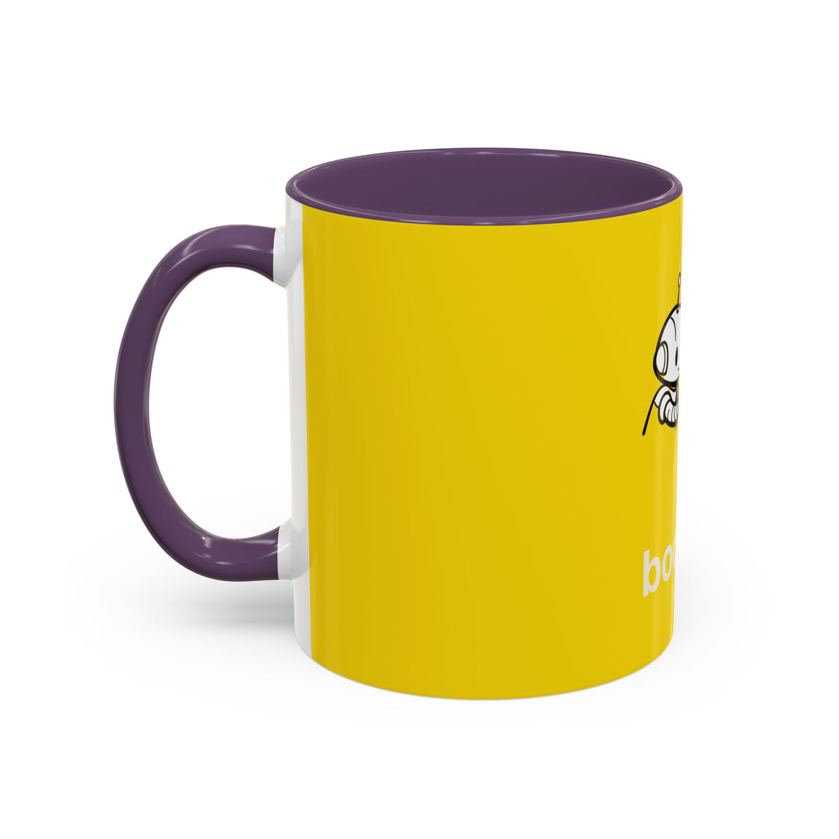Booping Robot Yellow Coffee Mug — Cute Robot Boop Graphic (11/15 oz)