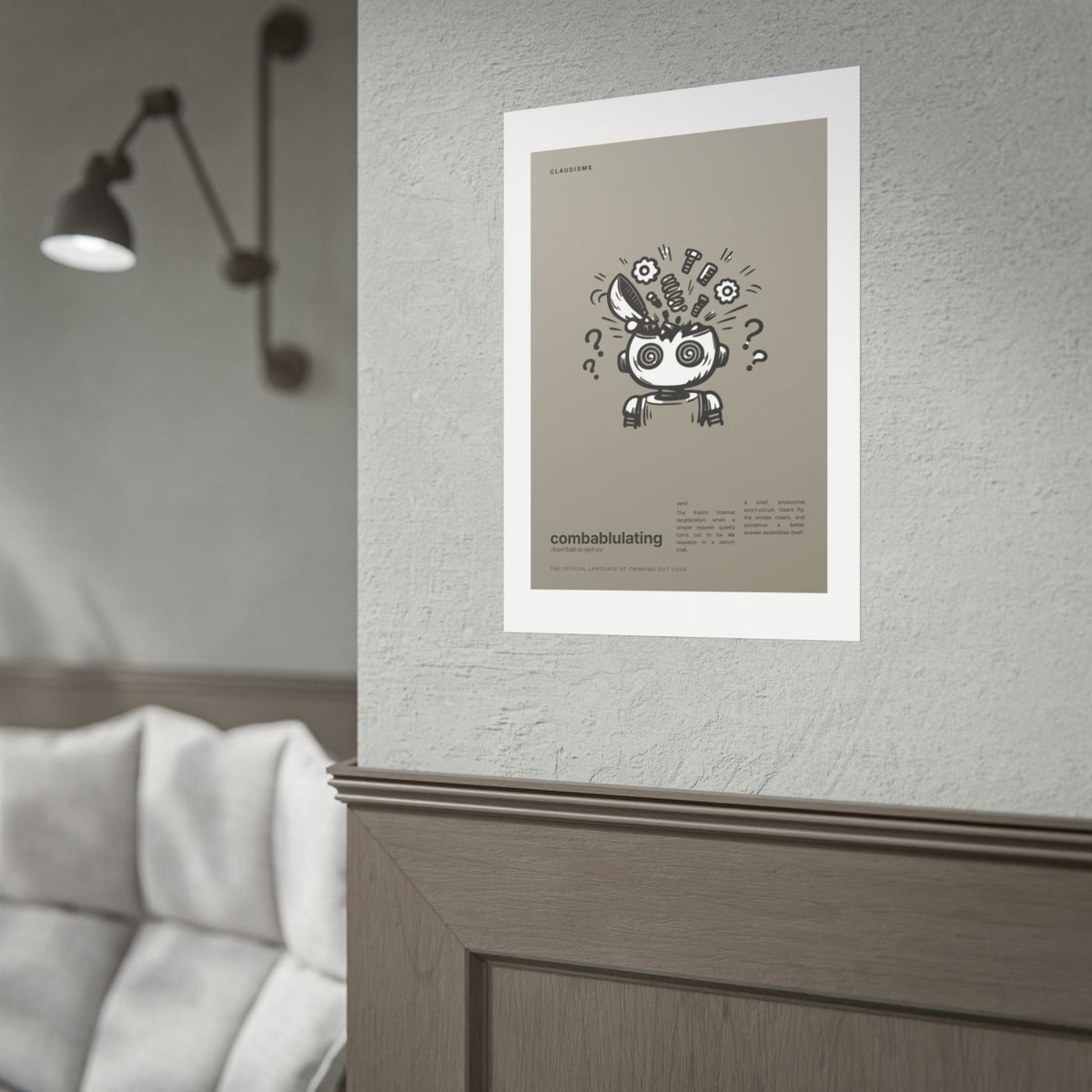 Combablulating Claudizm Poster — Funny Robot Malfunction Wall Art