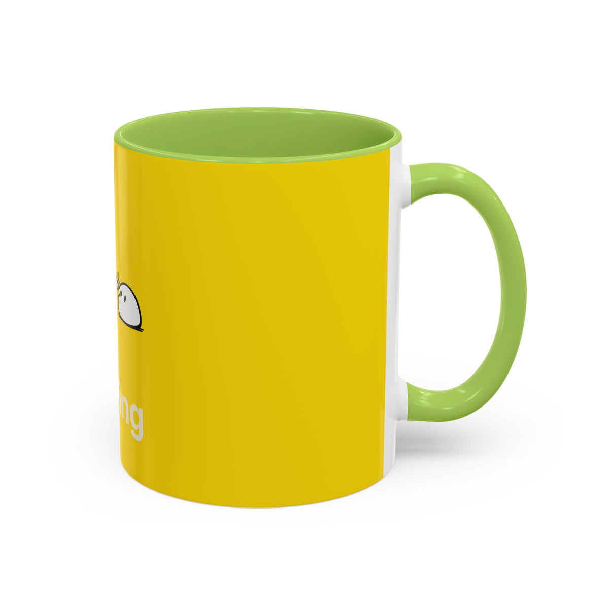Booping Robot Yellow Coffee Mug — Cute Robot Boop Graphic (11/15 oz)