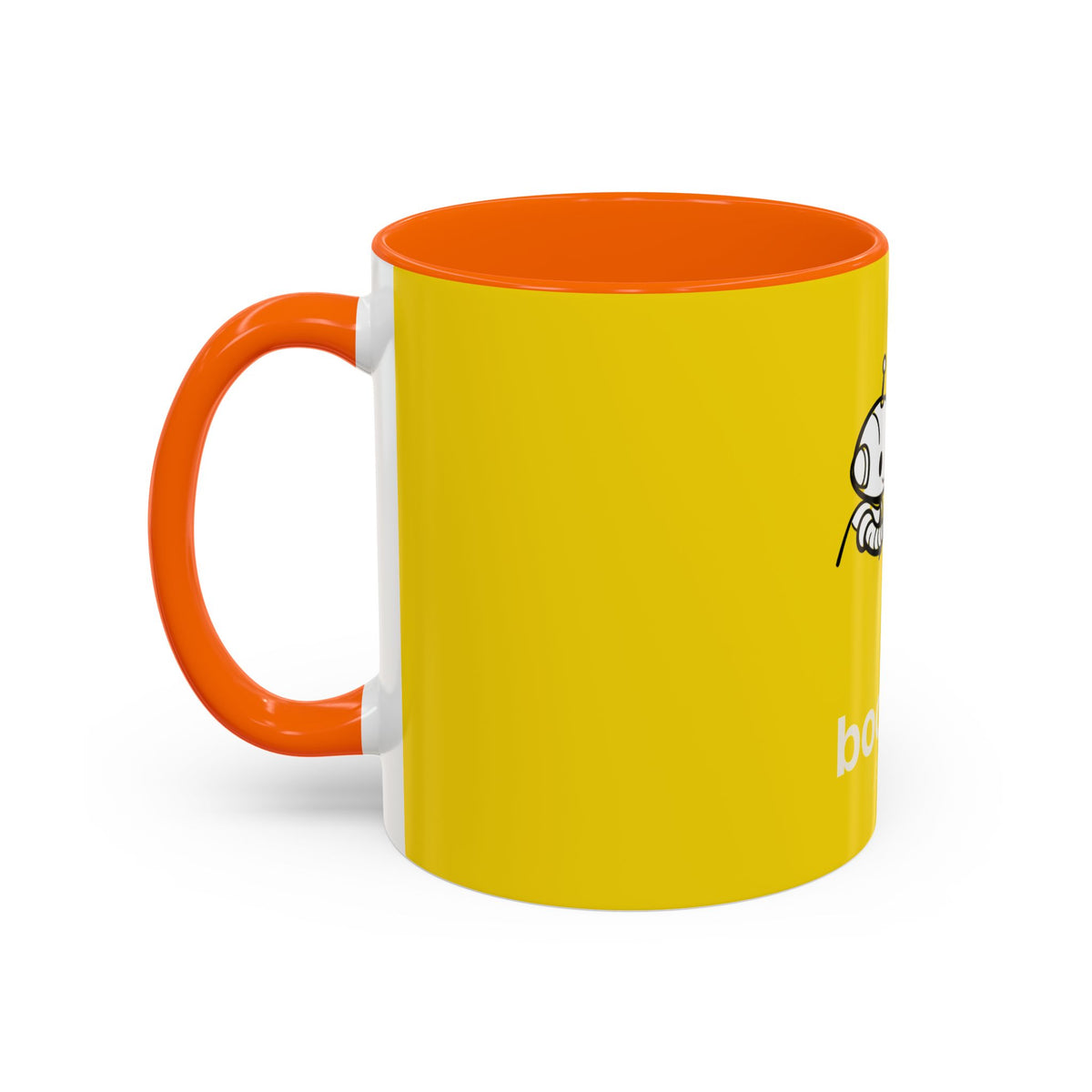 Booping Robot Yellow Coffee Mug — Cute Robot Boop Graphic (11/15 oz)