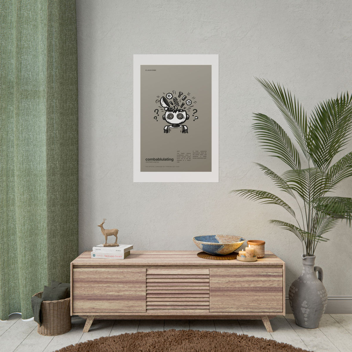 Combablulating Claudizm Poster — Funny Robot Malfunction Wall Art