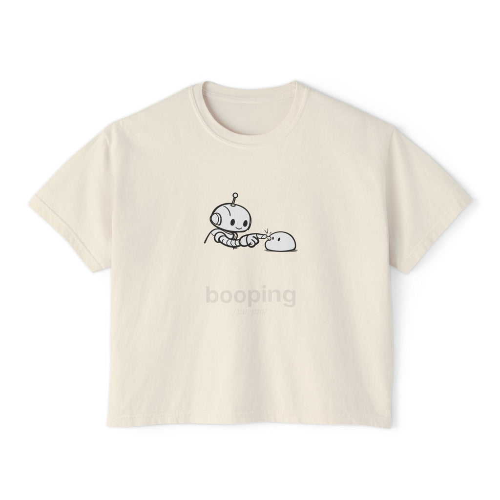 Booping Boxy Tee — "booping" Claudizm Graphic