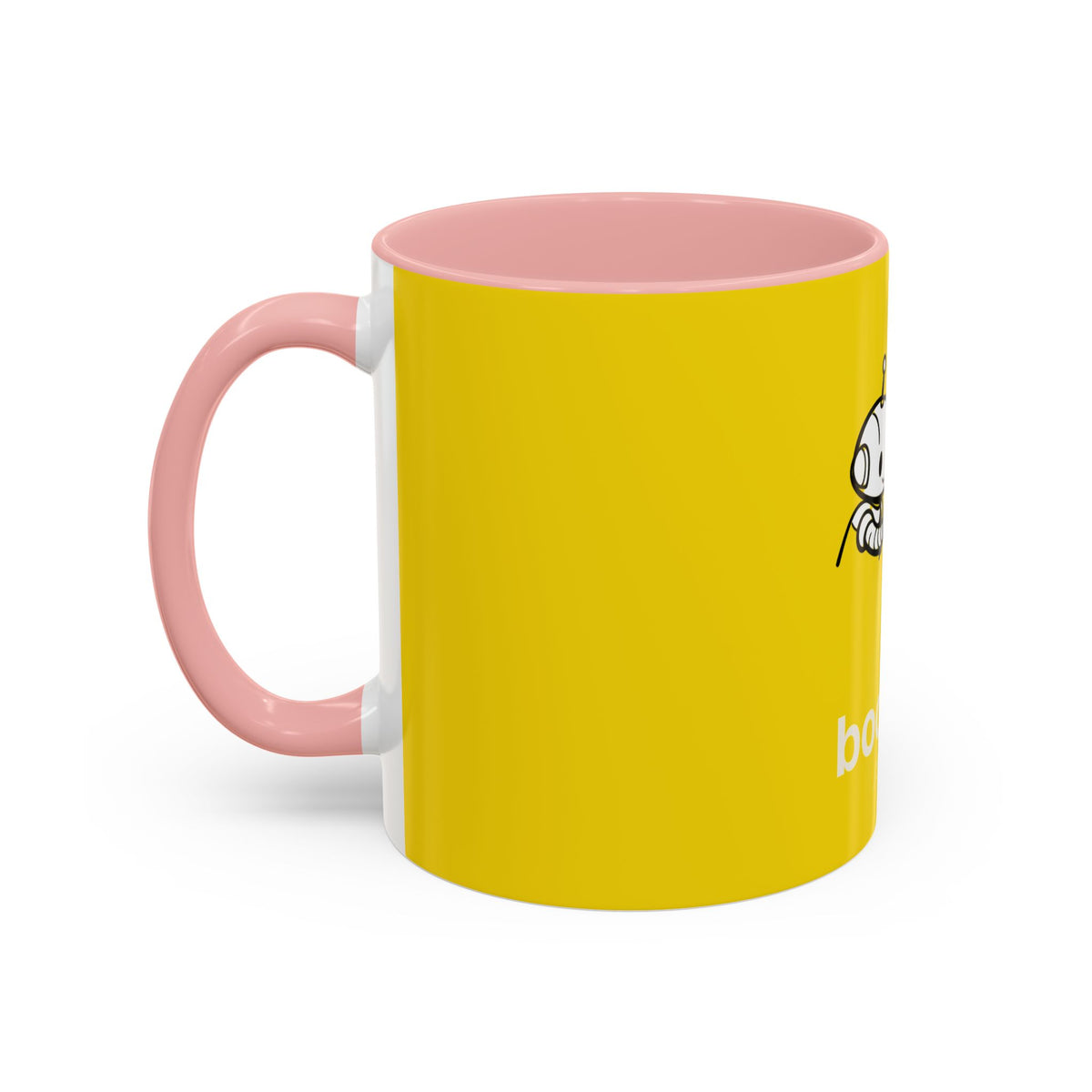 Booping Robot Yellow Coffee Mug — Cute Robot Boop Graphic (11/15 oz)