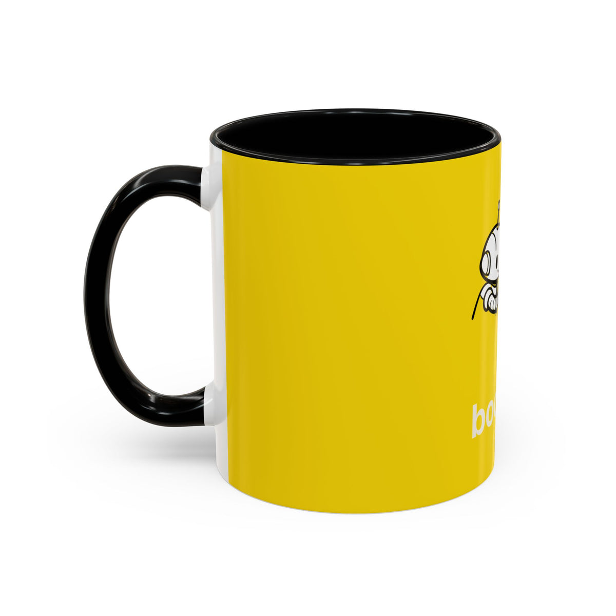 Booping Robot Yellow Coffee Mug — Cute Robot Boop Graphic (11/15 oz)